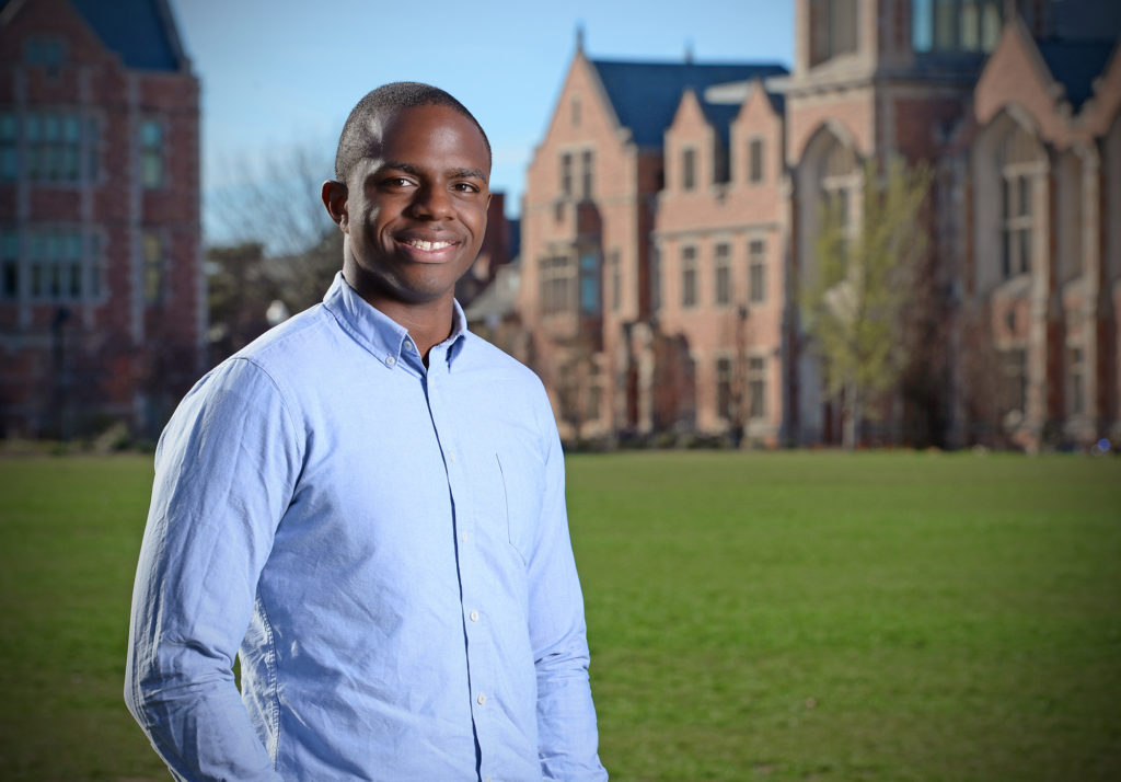Ron Nwumeh is living his college years the way many adults wish in retrospect they would have lived theirs: taking the hard classes, exploring his intellectual interests and signing up for every new experience that comes his way. James Byard/WUSTL Photos