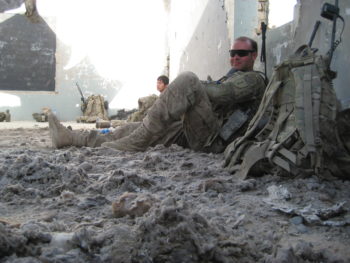 David Marold and his local interpreter slept in rubble during a mission in Zhari District of Kandahar.