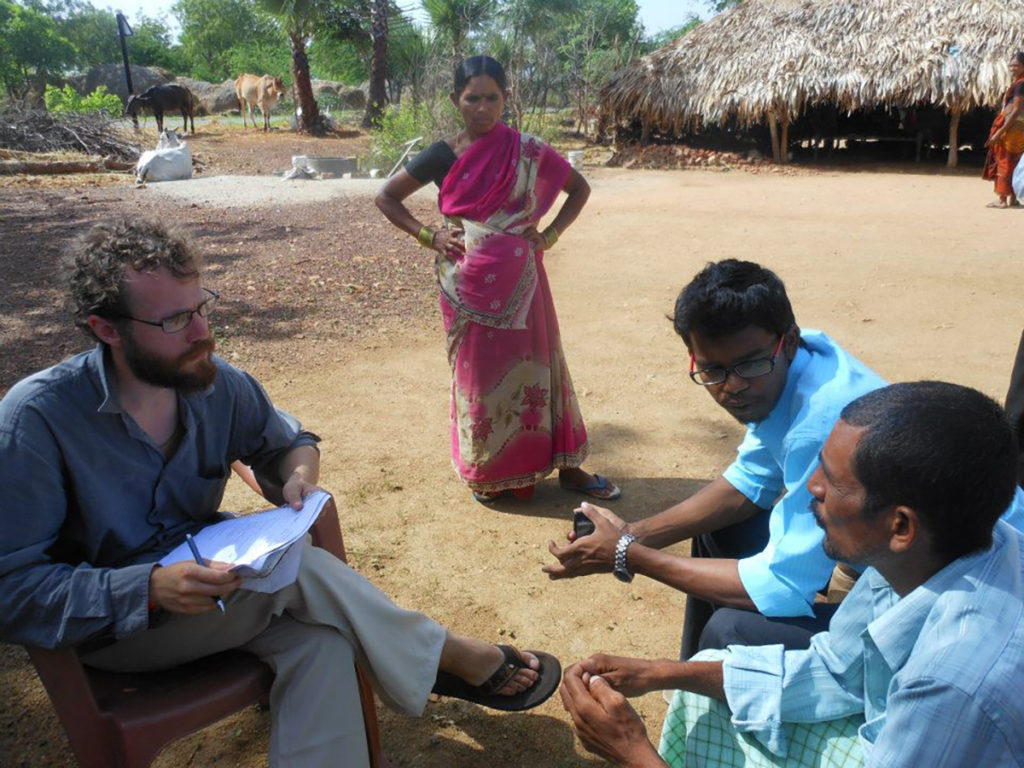Andrew Flachs travels to southern India to interview farmers about their planting practices. His work explores how new technology has altered the farmers’ relationship with their land. Courtesy photo.