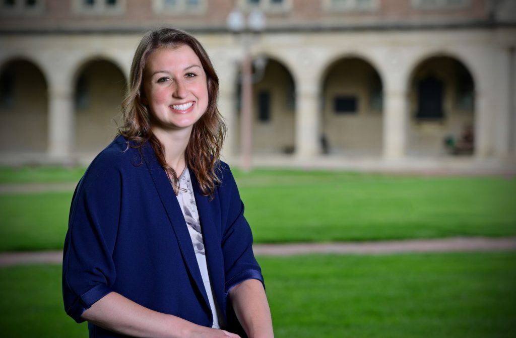 Joanna Klitzke, a senior at the Olin School, believes business can be a positive force in the fight against climate change. James Byard/WUSTL Photos